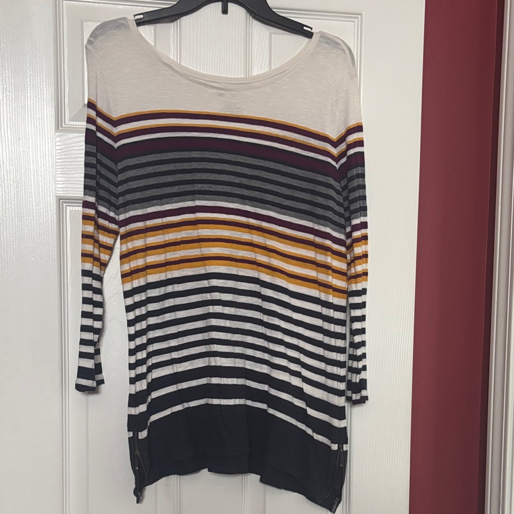 STYLUS Multicolor Striped Long Sleeve Top size xl